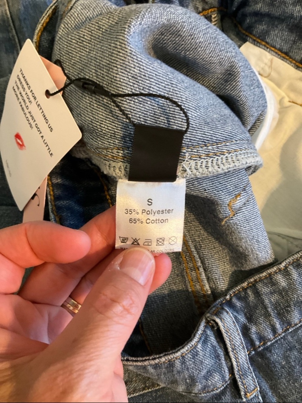 Mica’s denim wide leg Bermuda Shorts with button cascade detail, S, NWT! - Picture 7 of 7